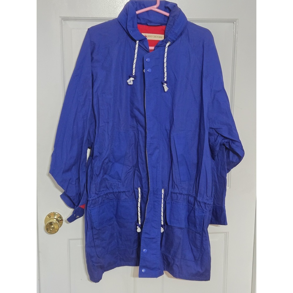 Vintage Roo Crossing lightweight womens jacket raincoat size Large‎ NWT blue
